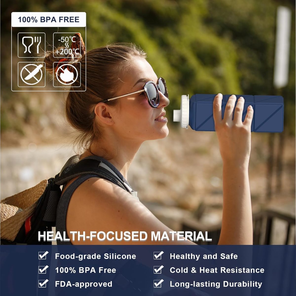 Collapsible Silicone Water Bottle 610ml