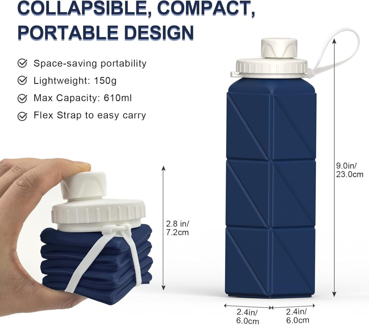 Collapsible Silicone Water Bottle 610ml