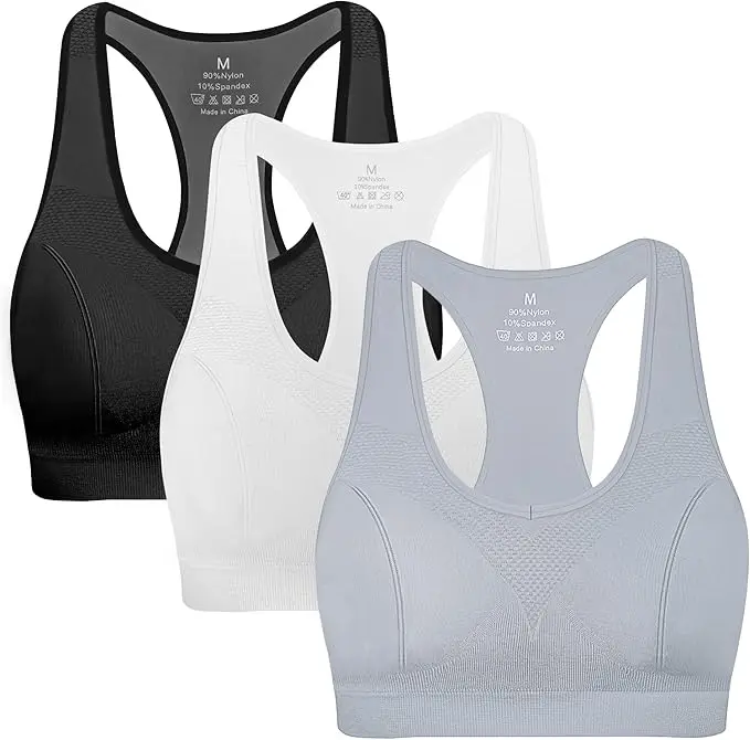 High Impact Sports Bras for Women – 3 Pack Workout Bra