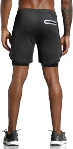 Men’s Black 2-in-1 Workout Running Shorts