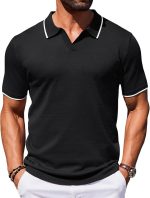 Men’s Black Polo Shirt - Golf Polo T-Shirt