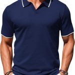 Men’s Navy Blue Polo Shirt - Casual Summer Golf Shirt