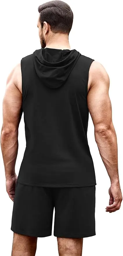 Men’s Sleeveless Hoodie Workout Set