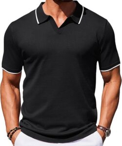 Men’s Black Polo Shirt - Golf Polo T-Shirt